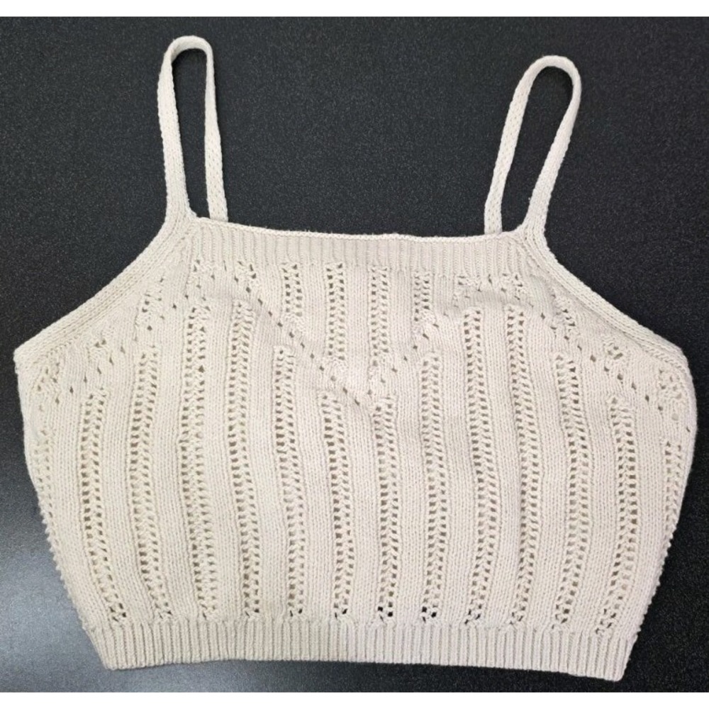 NEW Women's Freshman 1996 Crocheted Lined Crop Tank Beach‎ Boho Festival Women M